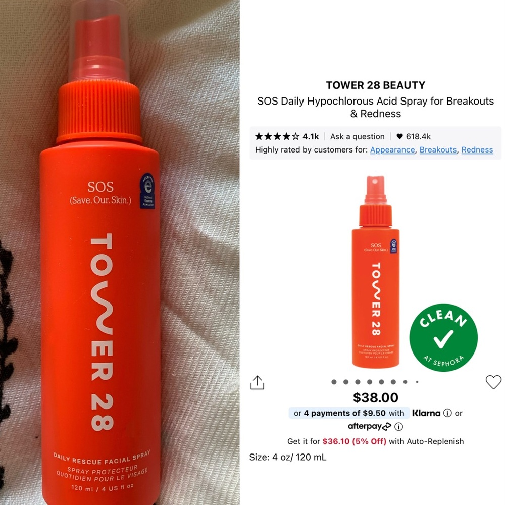 Tower 28 Bright Orange SOS Spray